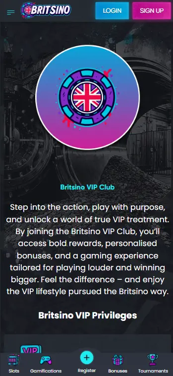 VIP Club Page Interface