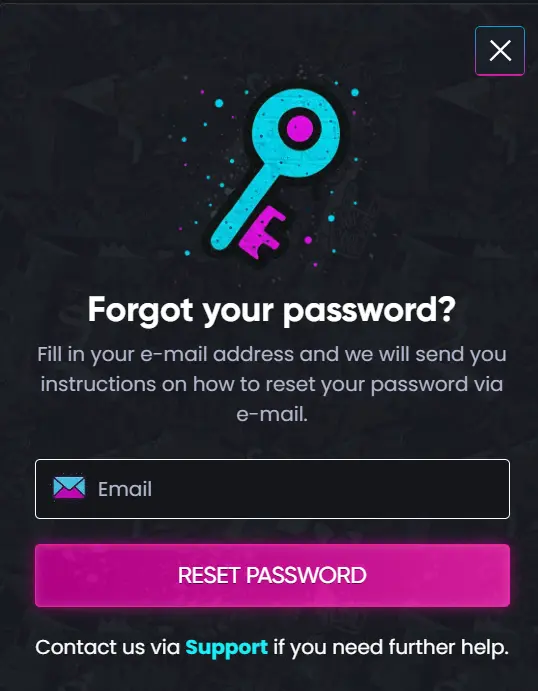 Password Recovery for Britsino Casino Login